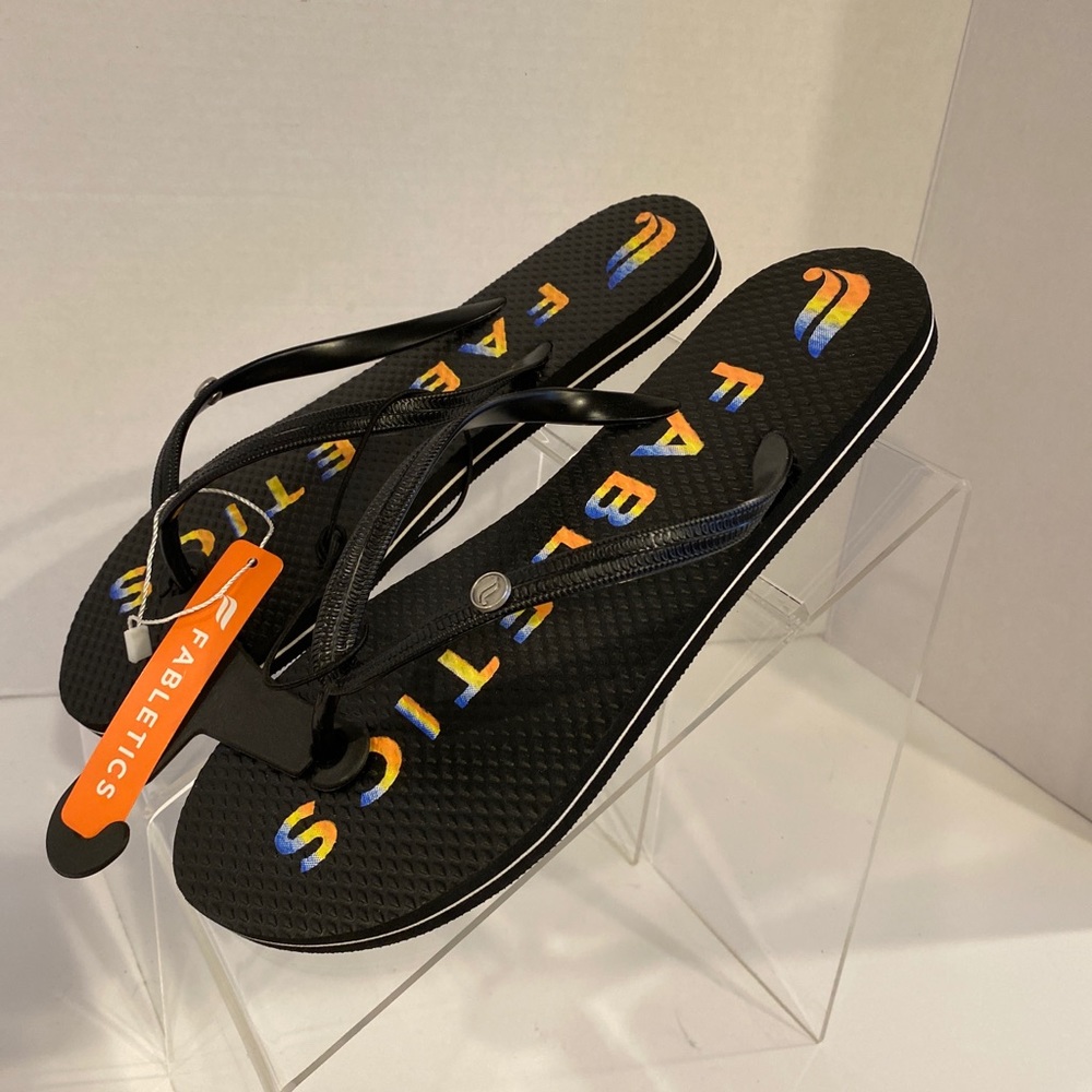 Fabletics Flip Flops Sandals Size 9 Black